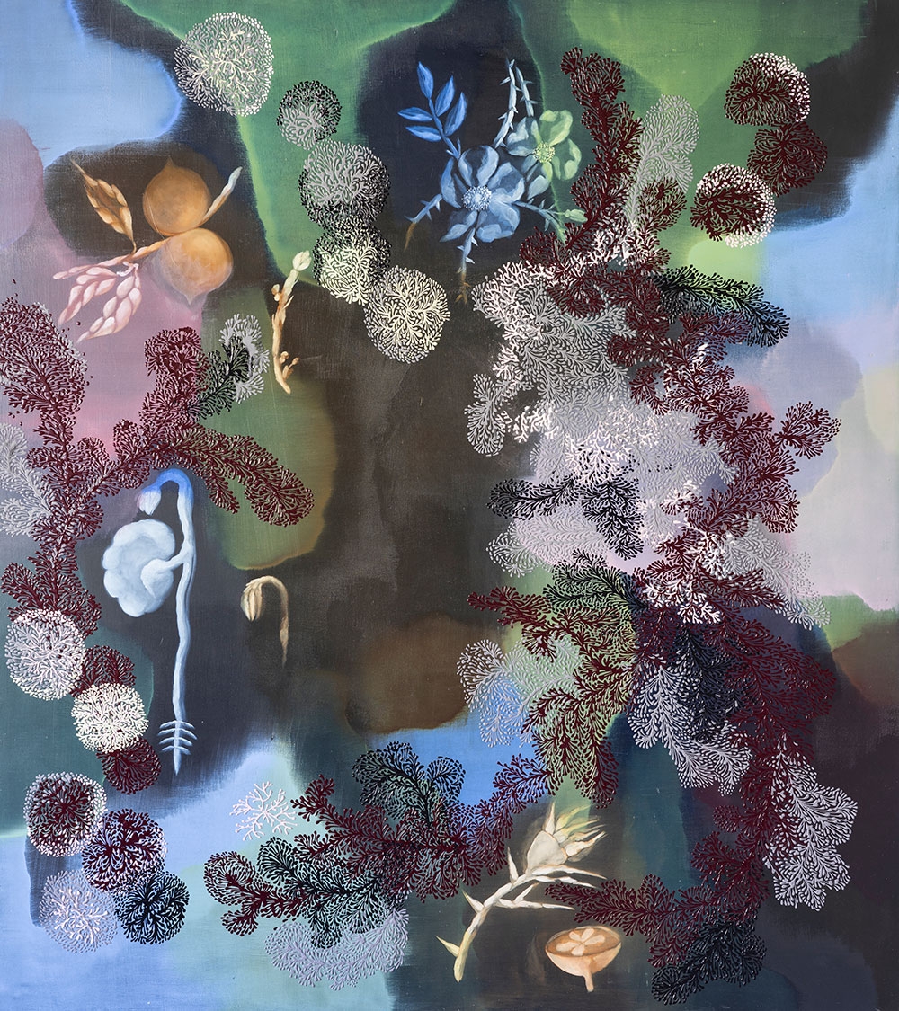 Jody Guralnick, how they grow, oil and acrylic on panel, 2019.