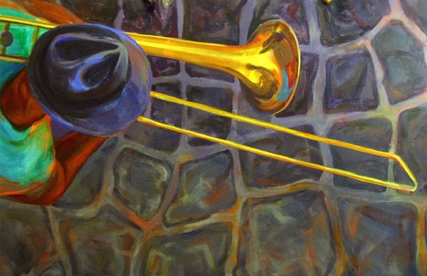 painting of trombonist