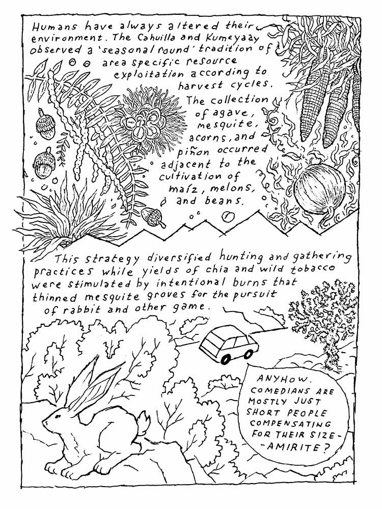 T Edward Bak, page from “NOT A PLACE TO VISIT”, 2020, pen and ink. Published by Floating World Comics.