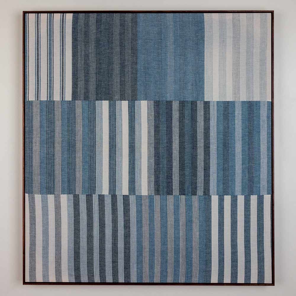 Chinami Rickets, “Stripe Book,” indigo-dyed cotton, 2021. Photo: Rowland Ricketts.