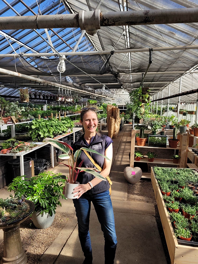 Woman with houseplant