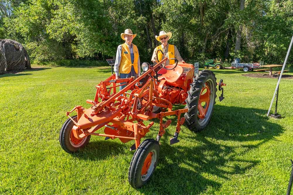 Tractor with two people at Lavender Festival