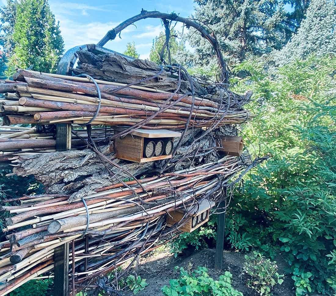 Insect hotel in the Birds and Bees Walk