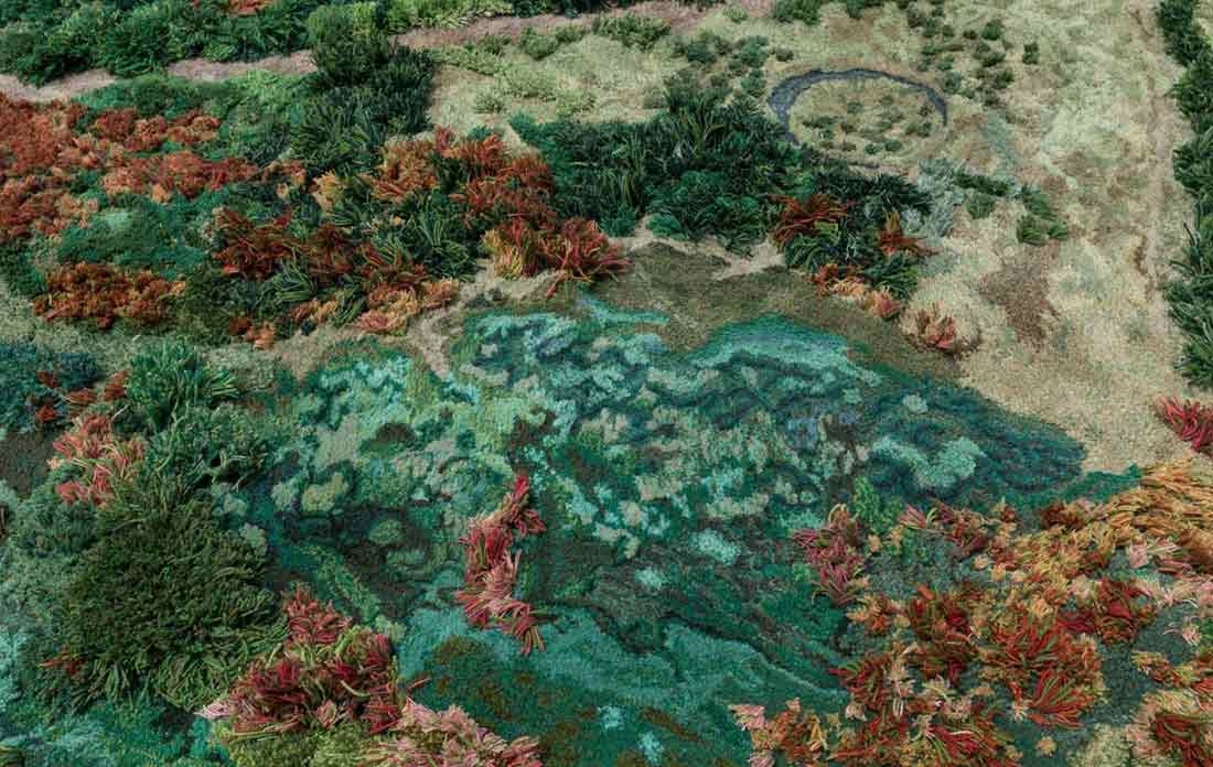 Alexandra Kehayoglou, "Paraná de las Palmas River" (detail), textile wool, 2021. 