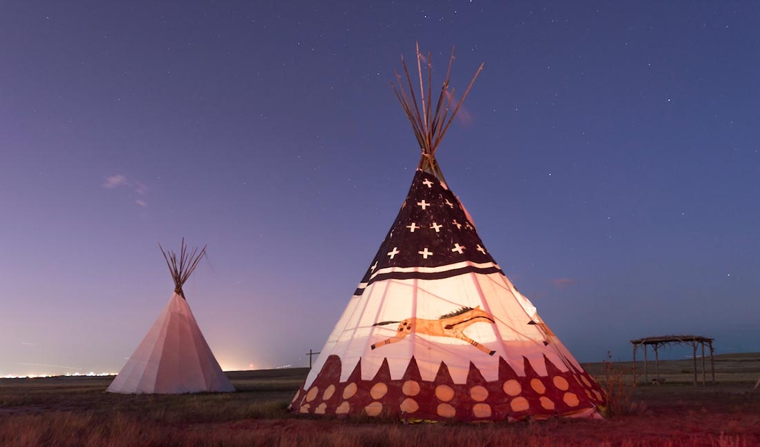 Tipis at dusk