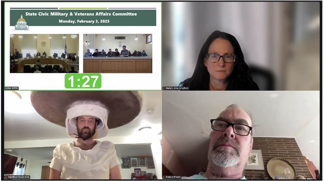 Screen capture of Zoom meeting with various people in squares