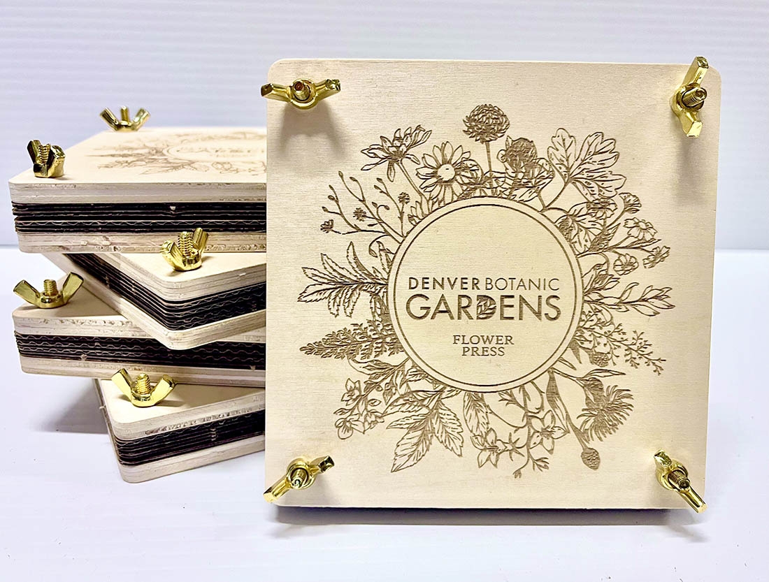 Denver Botanic Gardens square flower press