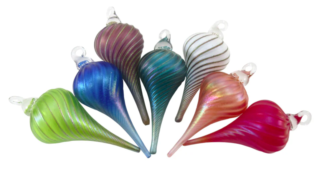 Colorful blown-glass ornaments