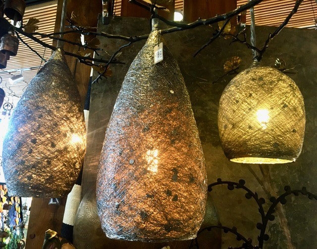 Michael Aram Nickle, Bronze & Silver Plated Cocoon Light Fixtures