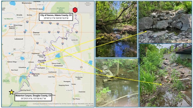 Map on left with zoomed-in mosquito locations