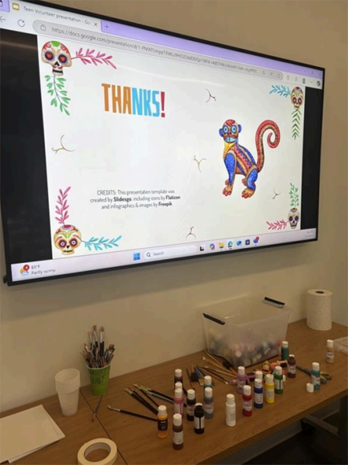 Screen showing a Power Point